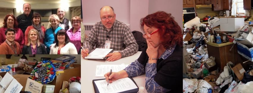 MNHTF photo collage showing group meetings and hoarding awareness work